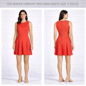 Ted Baker London Vibrant Red Mini Dress – Size 3 (US 6)